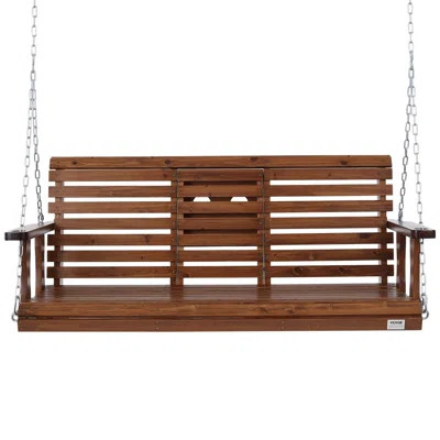 Wooden Porch Swing 5 ft, Patio bench swing for Courtyard & Garden, Upgraded 880 lbs Strong Load Capacity, Heavy Duty Swing Chair Bench with Hanging Ch | Wayfair North America