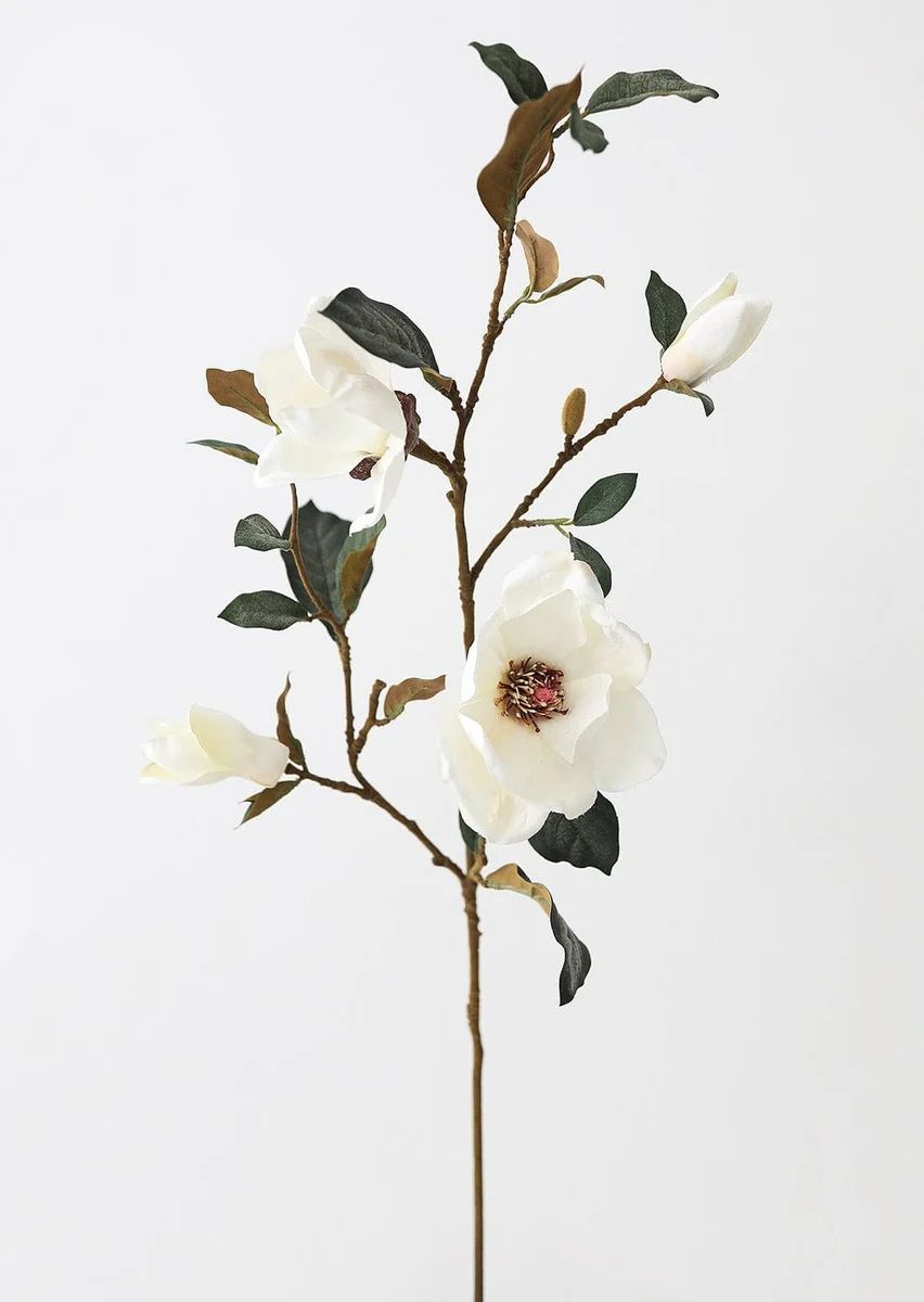 Cream Magnolia Fake Flower Branch - 35 | Afloral