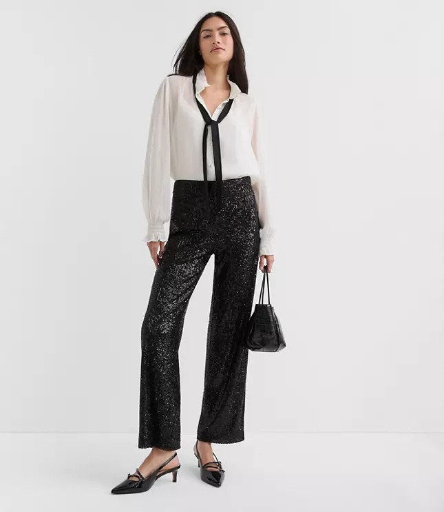 Sequin Straight Pants | LOFT