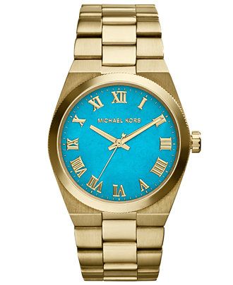 Michael Kors Women's Channing Gold-Tone Stainless Steel Bracelet Watch 38mm MK5894 | Macys (US)