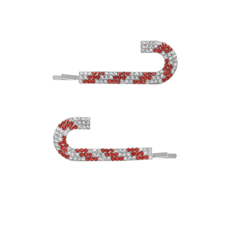 Holiday Time Candy Cane Hair Pins, 1 Pair | Walmart (US)