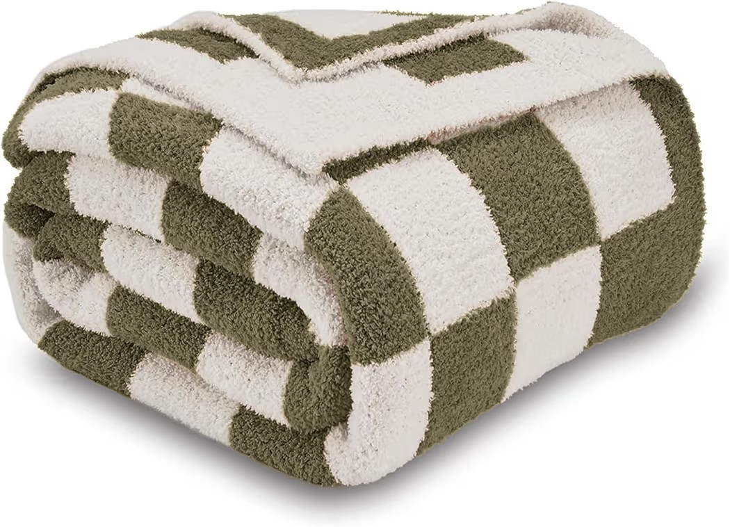 CozeCube Super Soft Fullfy Microfiber Reversible Knitted Blankets, Warm Cozy Fuzzy Plush Throw, O... | Amazon (US)