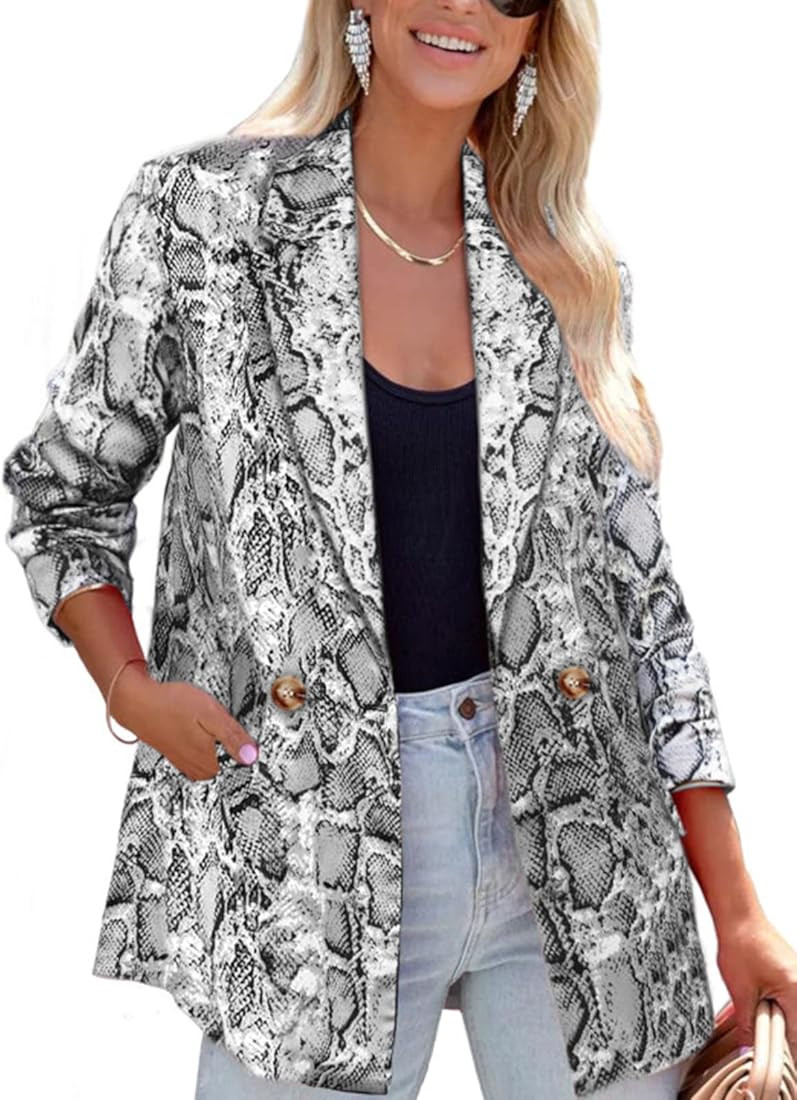 ARTFREE Womens Casual Blazer Button Lapel Long Sleeve Work Business Fashion Blazers Jackets Outfi... | Amazon (US)