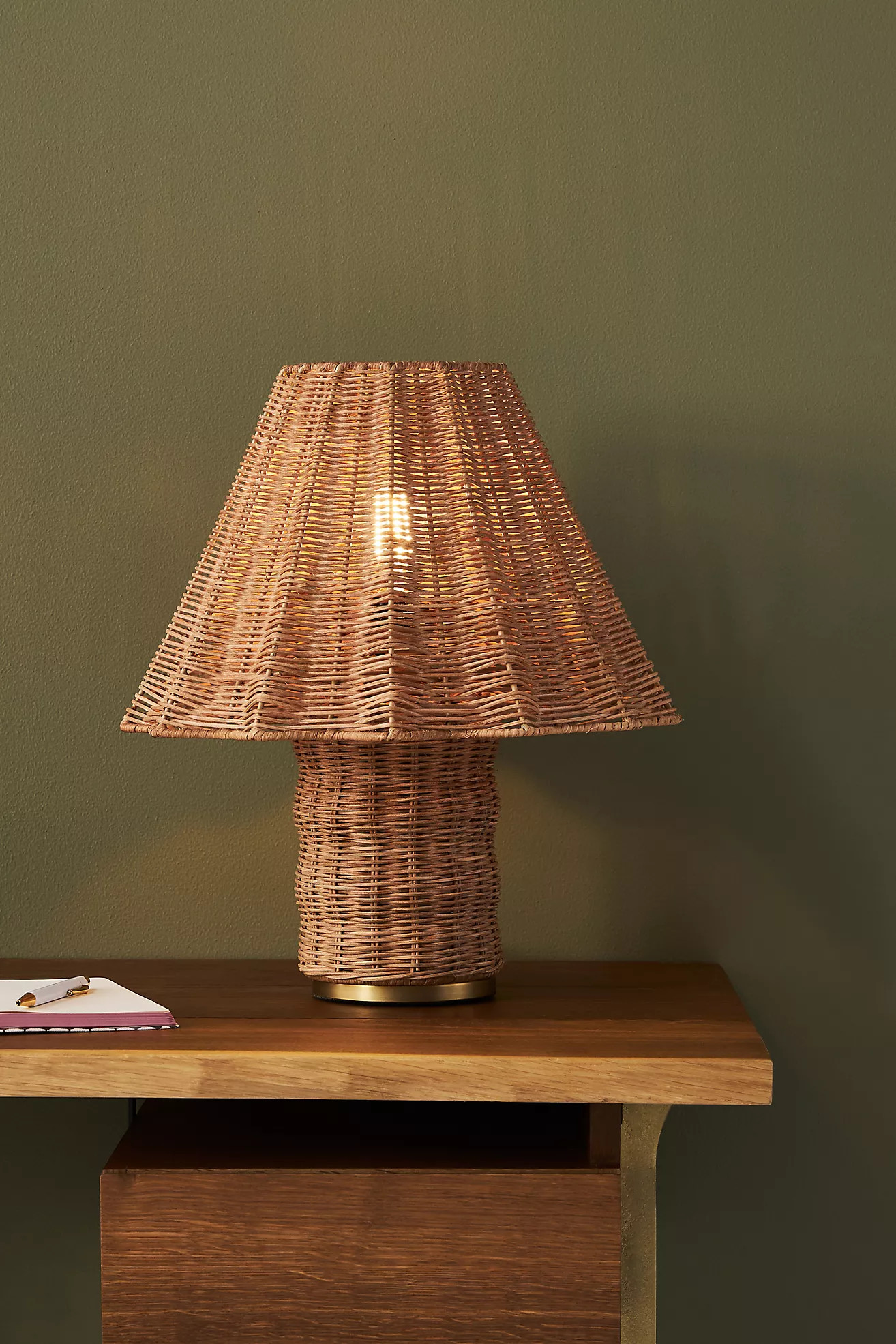 Sutton Rattan Table Lamp | Anthropologie (US)