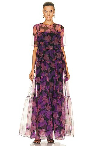 Staud Hyacinth Dress in QUARTZ ACID FLORAL | FWRD | FWRD 