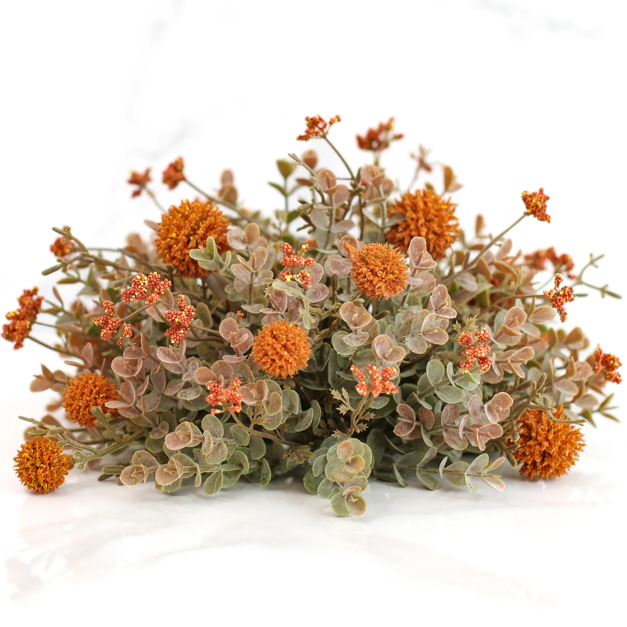 10” Orange Fall Pouf | Interior Delights