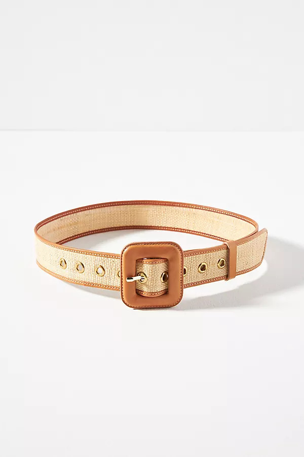 Loeffler Randall Mirren Raffia Belt By Loeffler Randall in Beige Size M/L | Anthropologie (US)