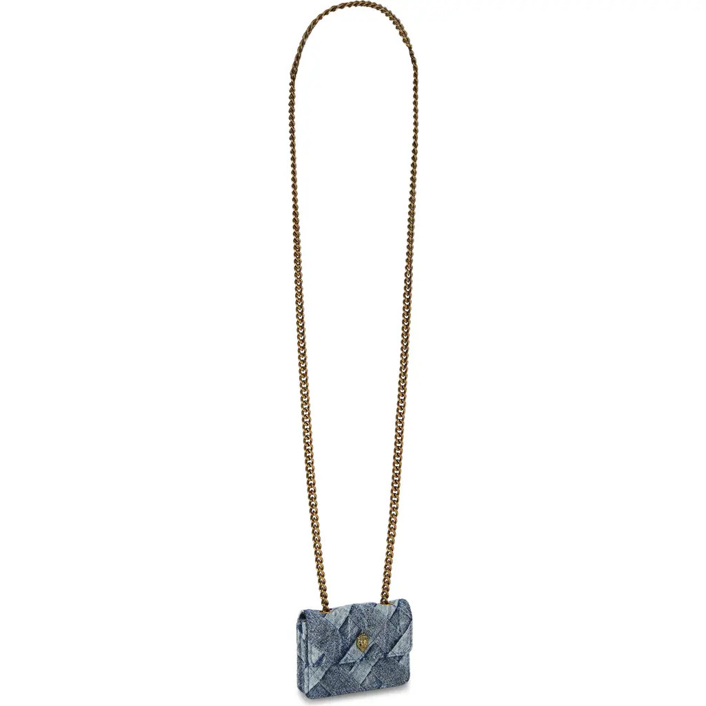 Kurt Geiger London Micro Kensington Patchwork Denim Convertible Crossbody Bag in Navy at Nordstrom | Nordstrom