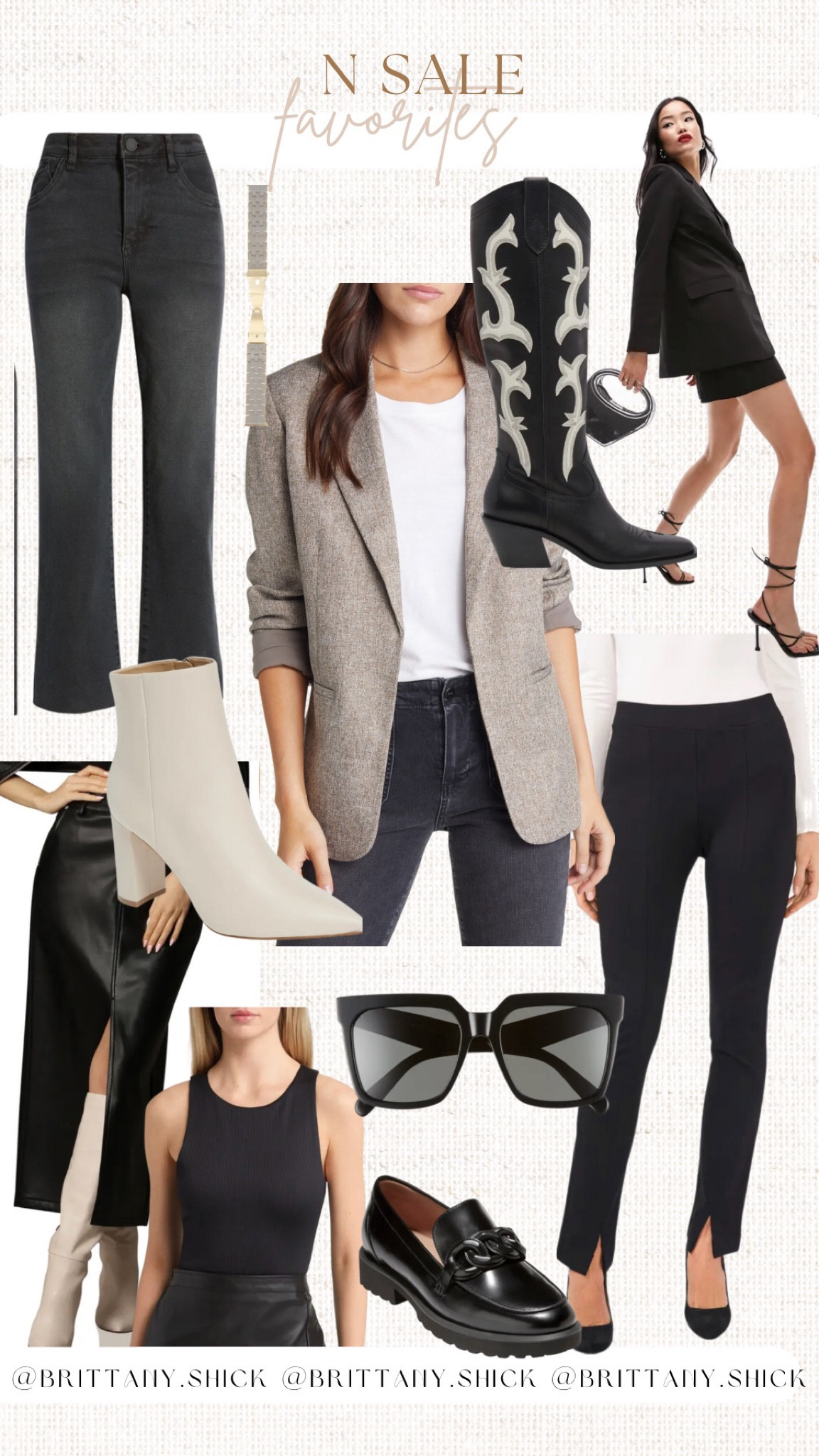 N Sale Favorites Staples
Work wear
Jeans black denim
Blazer
Leather maxi skirt slit
Ponte split hem pants 
Fendi sunglasses
Steve Madden Layne Western Bootie
Beauty Oribe Dry Texturizing Hair
Anastasia Brow gel pencil
Hourglass blush highlighter 
Belt 
Natori bra
Denim jacket staple
Denim jeans 
Favorites edit picks fall staples  

#LTKunder100 #LTKxNSale #LTKsalealert
