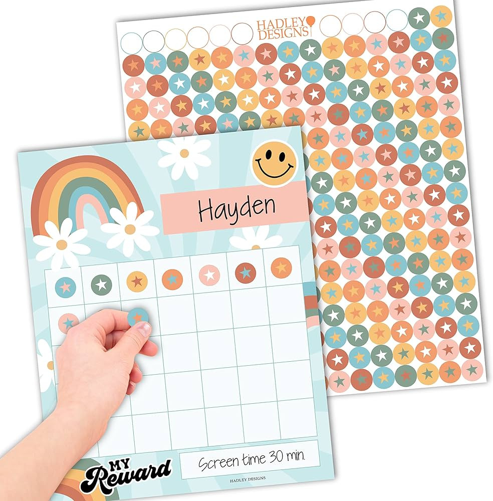 25 Retro Reward Sticker Chart For Kids Behavior Chart For Classroom - Classroom Incentive Chart F... | Amazon (CA)