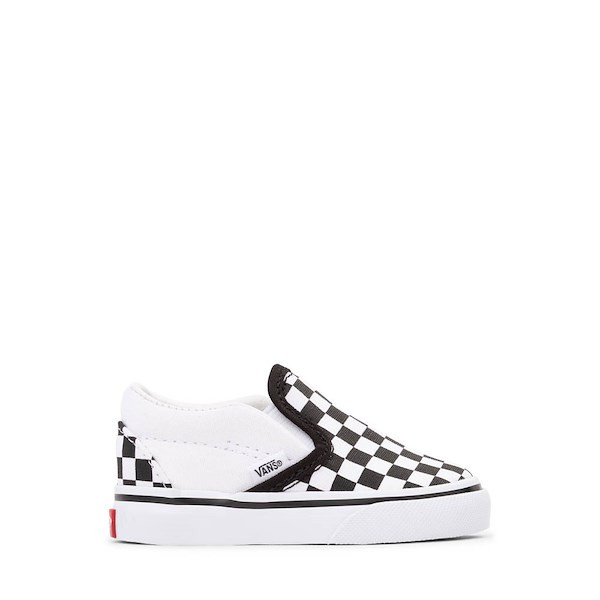 Vans Slip-On Checkerboard Skate Shoe - Baby / Toddler - Black / White | Journeys