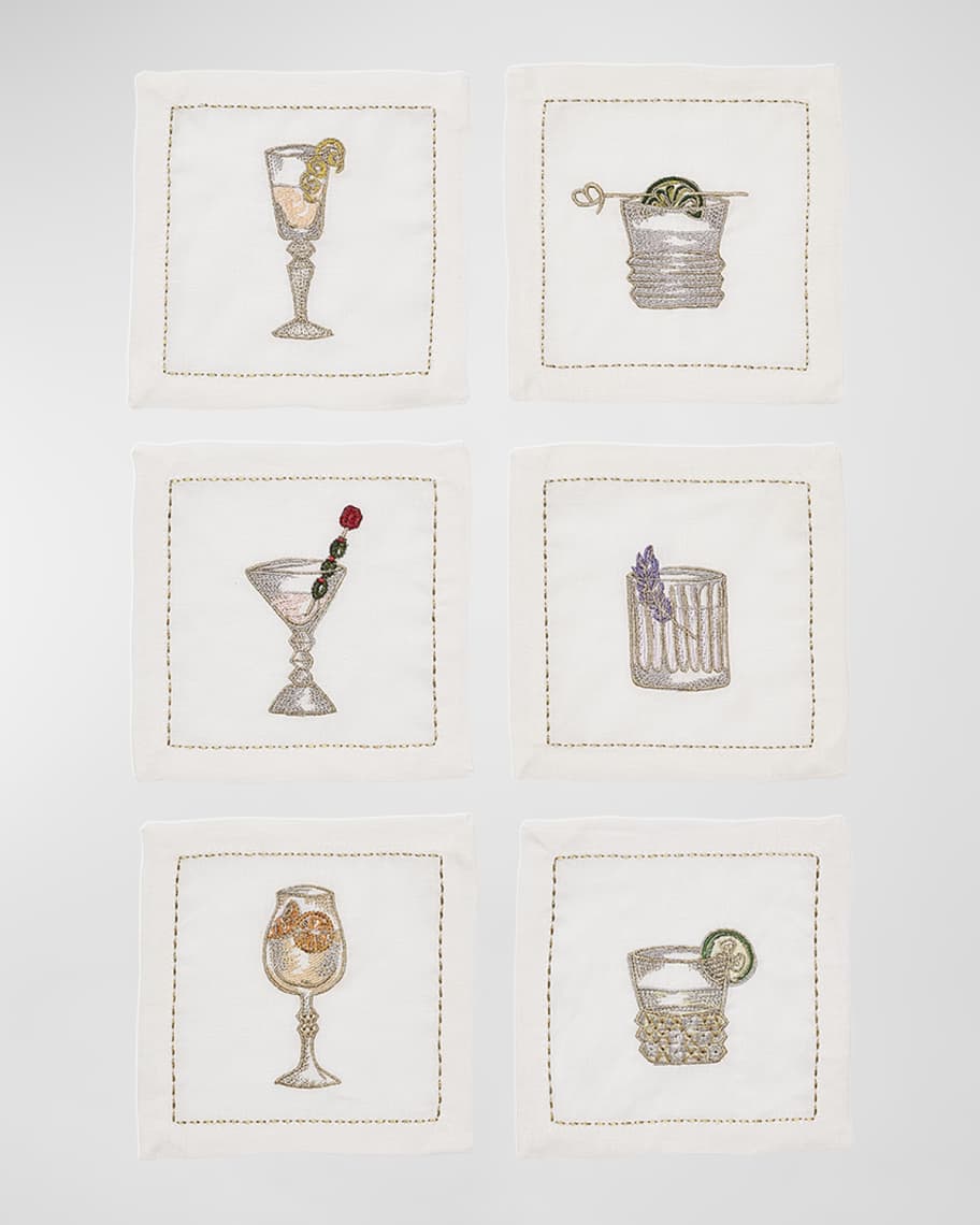 Assorted Drinks Cocktail Napkins, Set of 6 | Neiman Marcus