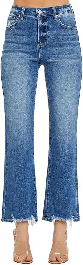 SALT TREE Risen Jeans - High Rise Relaxed Straight Jeans - RDP5459 | Amazon (US)