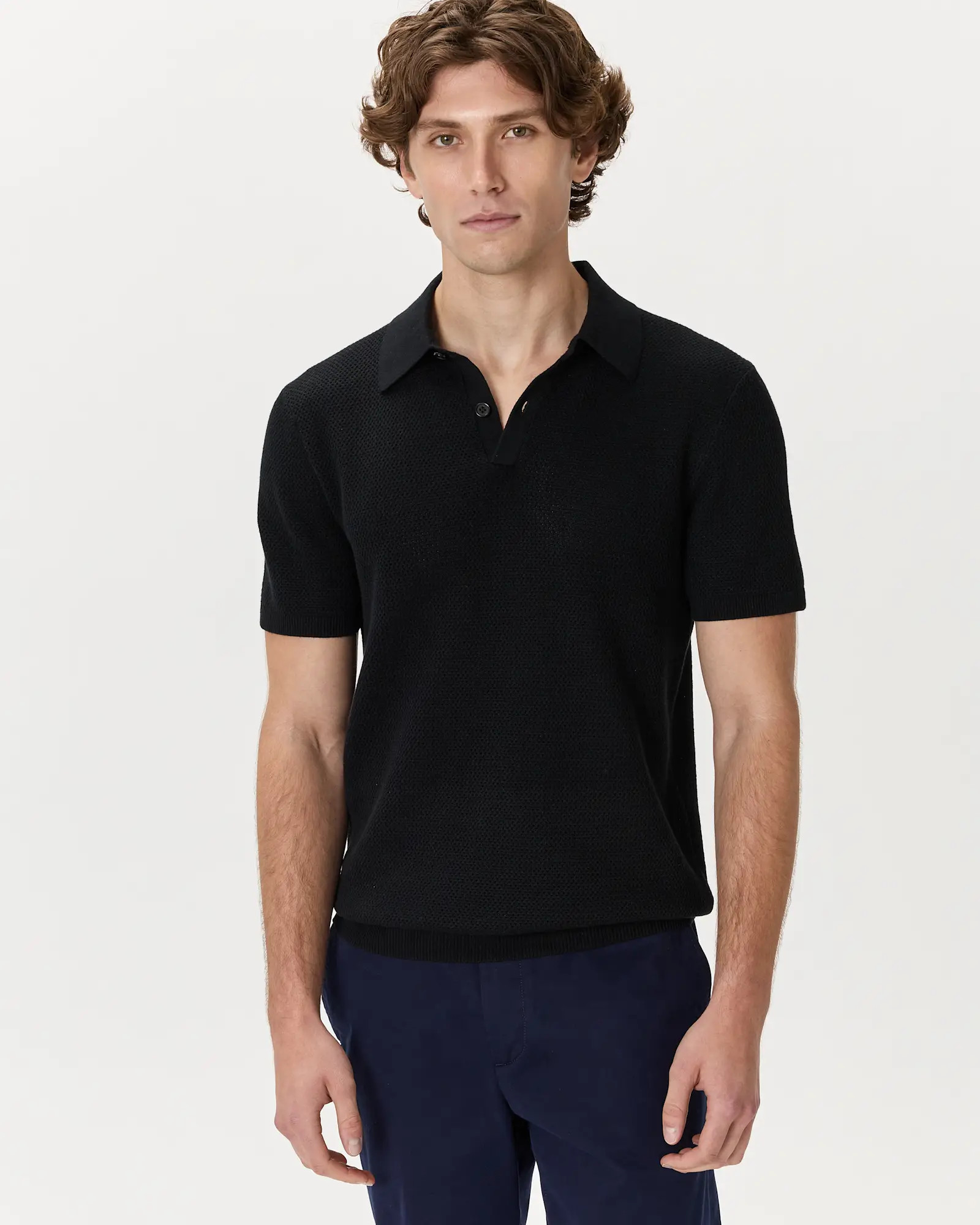 100% Organic Cotton Mesh-Stitch Sweater Polo | Quince