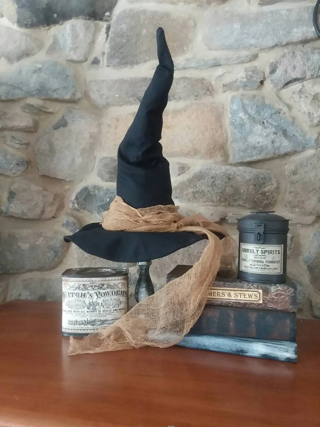 Primitive Witch Hat Halloween Witch Hat Tabletop Display - Etsy | Etsy (US)