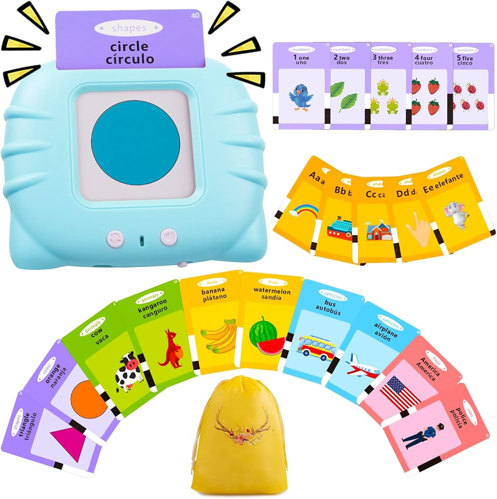QuTZ ABC Learning Flash Cards for Toddlers 2-4 Bilingual Spanish English, Autism Toys, Speech The... | Amazon (US)