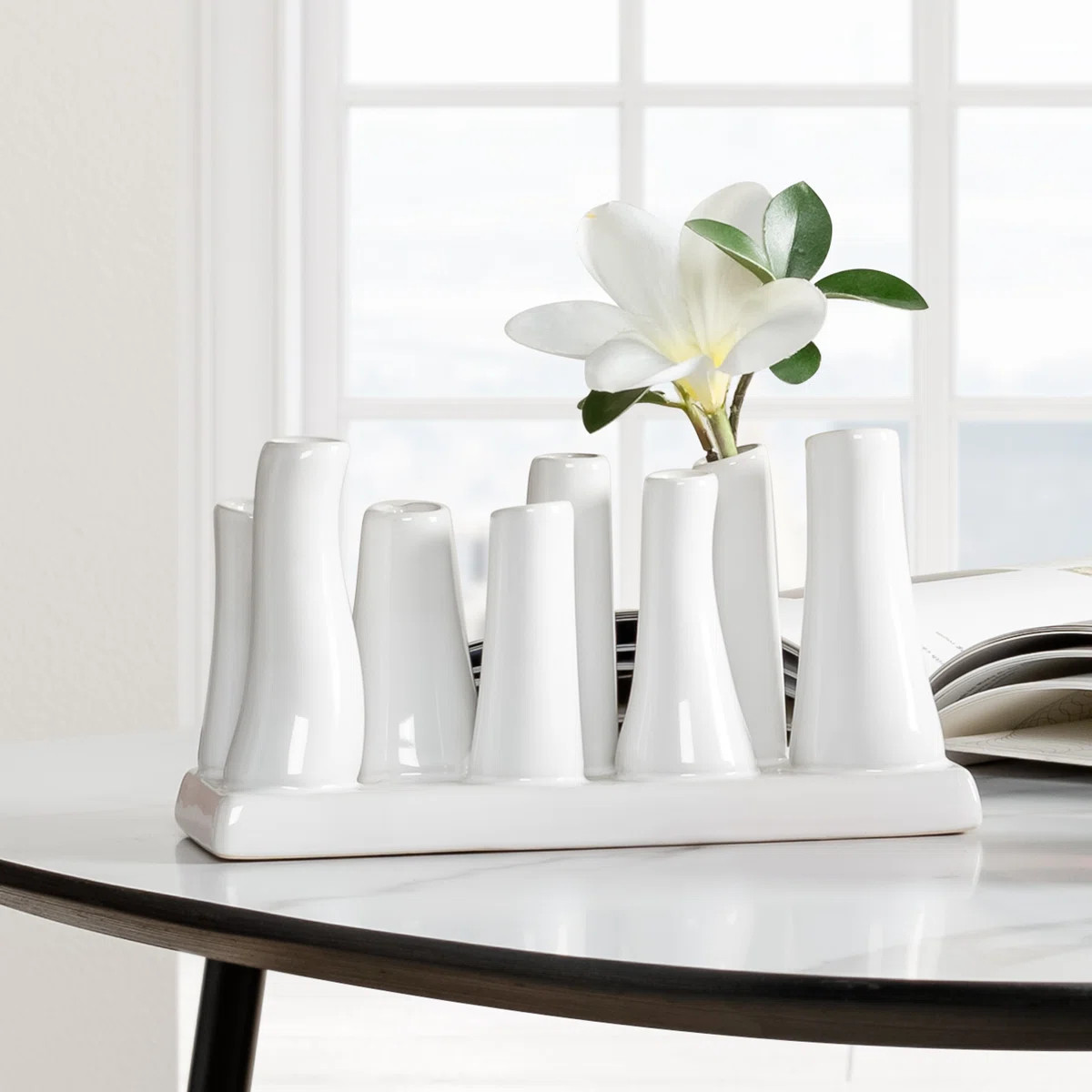 Rectangular Ceramic 8-Tube Multi Bud Table Vase | Wayfair North America