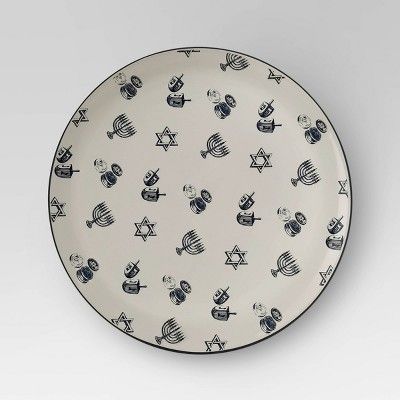 14" Round Hanukkah Stoneware Ceramic Platter Off White - Threshold™ | Target