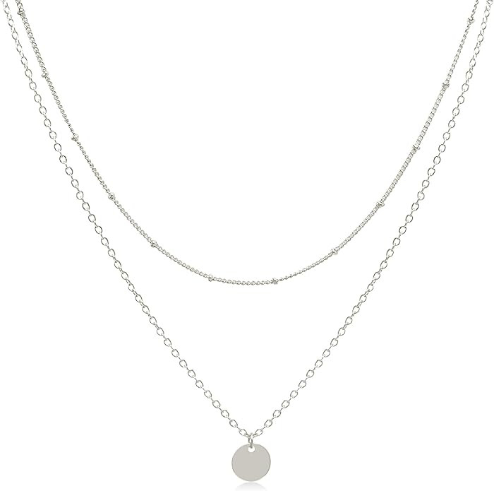 Aisansty Dainty Layered Choker Necklaces Handmade Coin Tube Star Pearl Pendant Multilayer Adjusta... | Amazon (US)