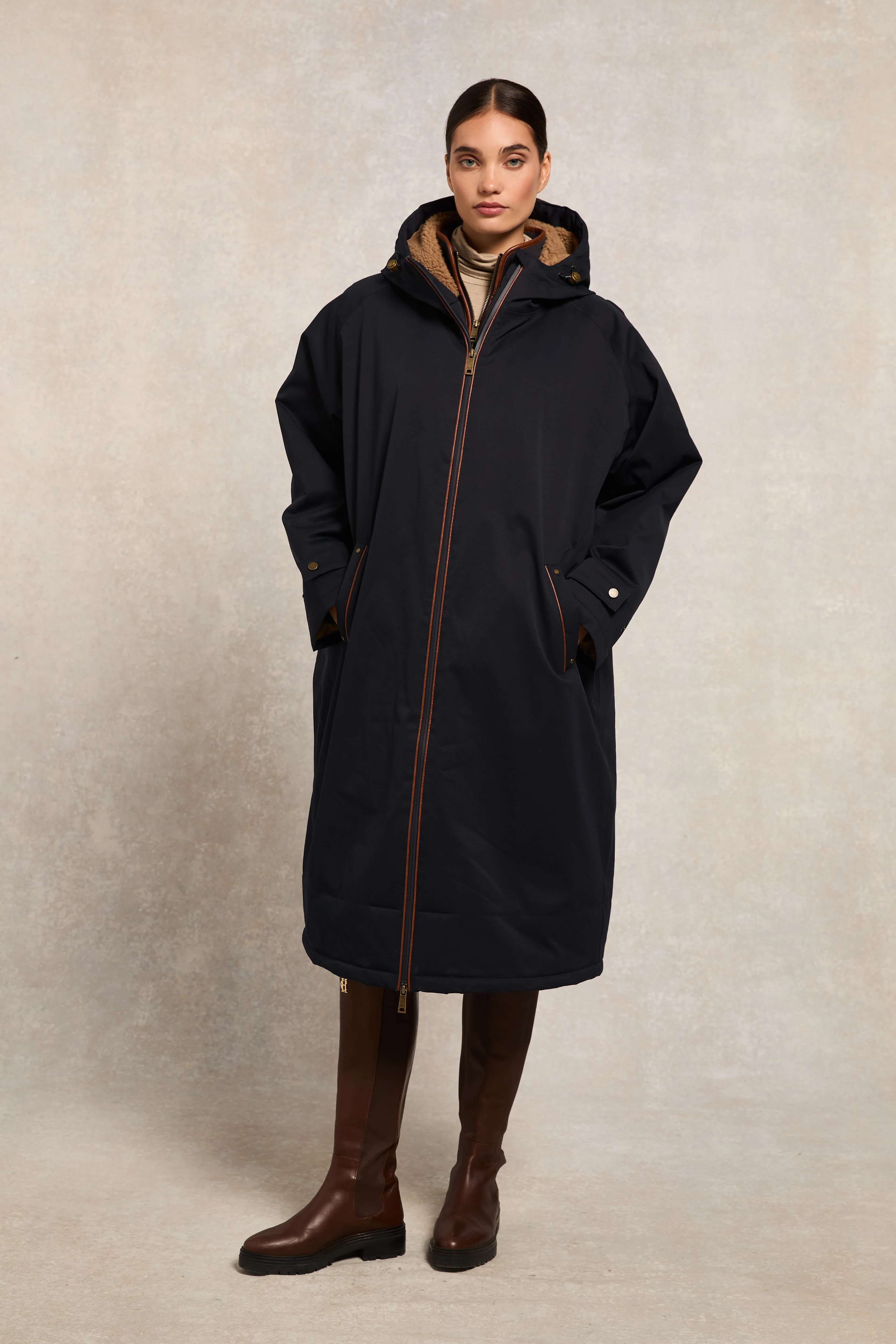 One-Size Waterproof Coat (Ink Navy) | Holland Cooper
