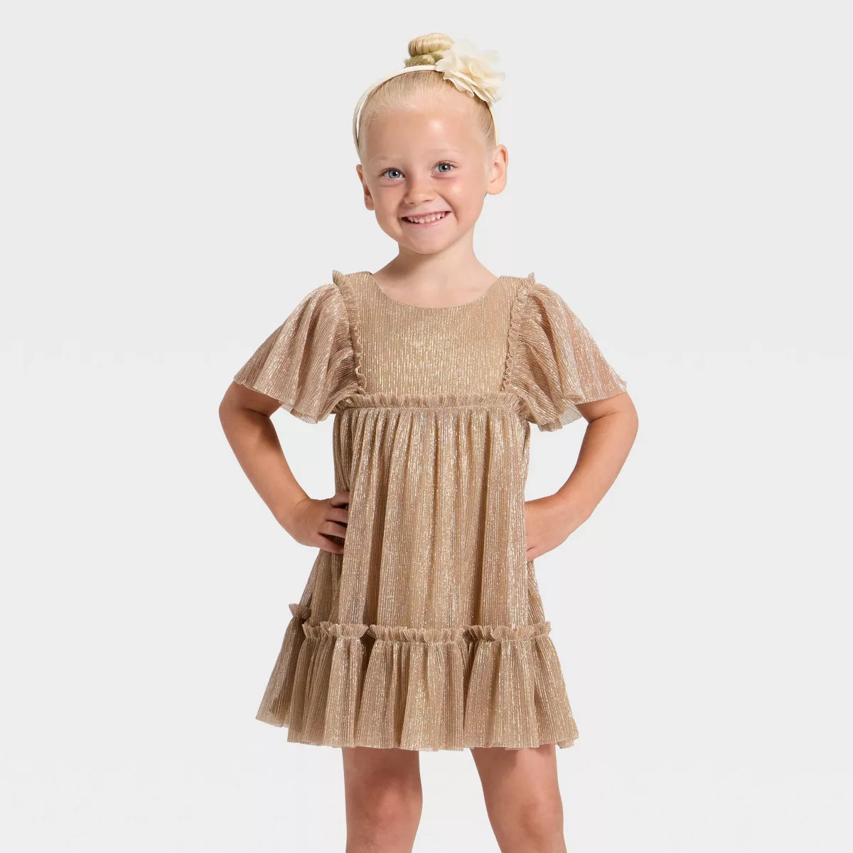 Toddler Girls' Tulle Dress - Cat & Jack™ Gold 5T | Target
