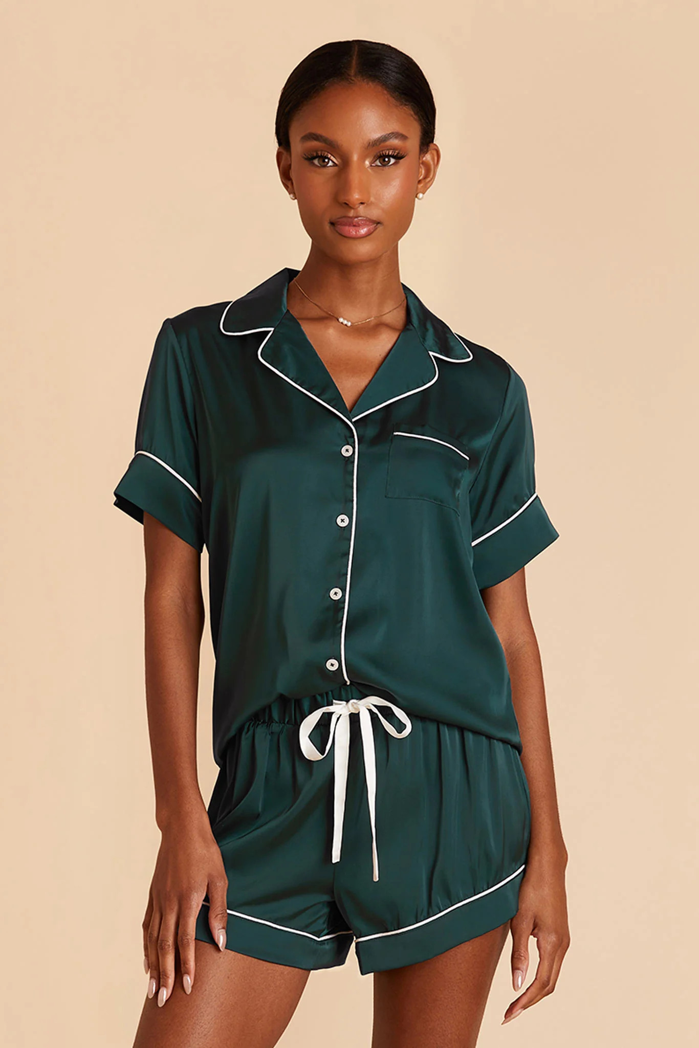Jonny Satin Pajama Set - Emerald | Birdy Grey | Birdy Grey
