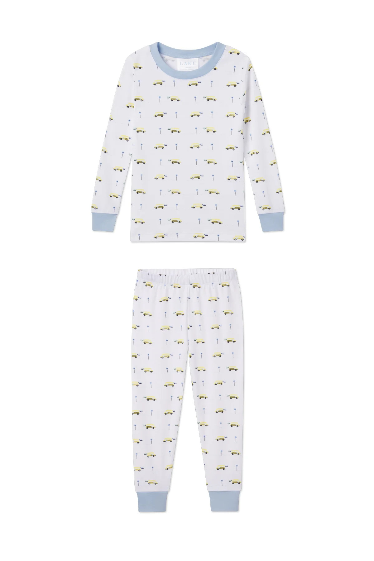 Kids Long-Long Set in Morning Light School Buses | Lake Pajamas