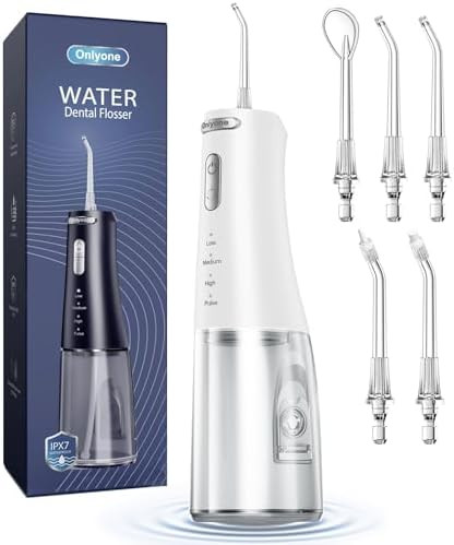 Onlyone Water Dental Flosser, 300ML Portable Oral Irrigator for Teeth, 4 Modes and 5 Jet Tips,Rec... | Amazon (US)