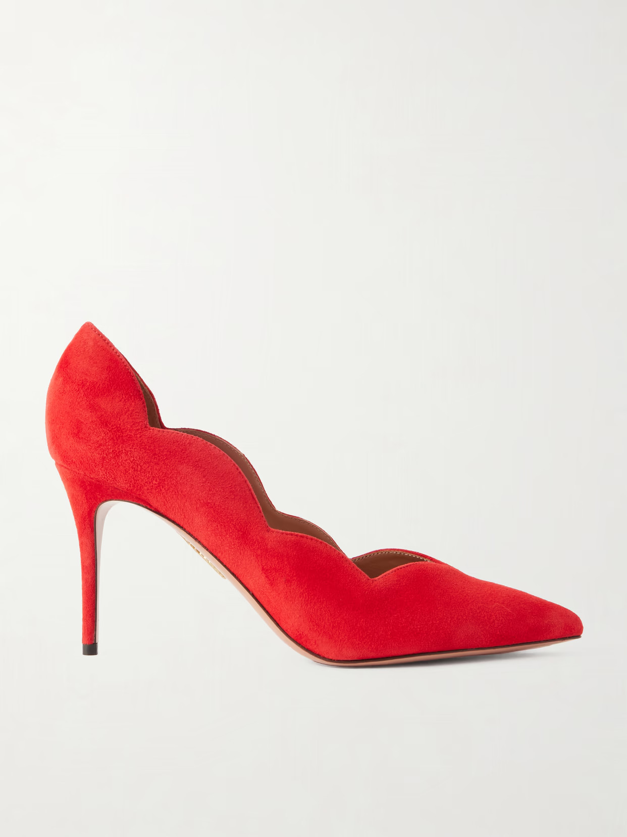 Aquazzura - Petal 85 Suede Pumps - Red | NET-A-PORTER (US)