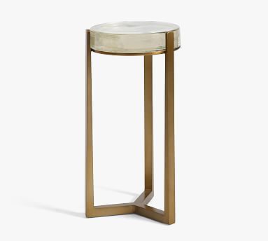 Cori 10" Round Recycled Glass Accent Table | Pottery Barn (US)