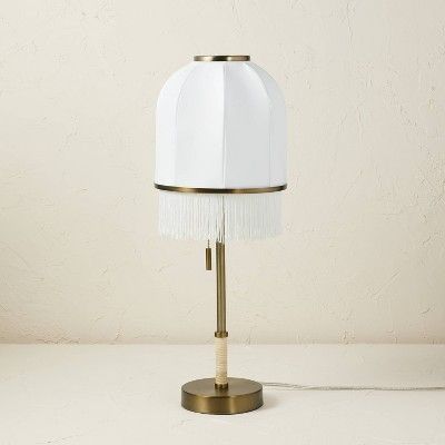 Euclid Fabric Table Lamp with USB (Includes LED Light Bulb) Cream - Opalhouse™ designed with Ju... | Target