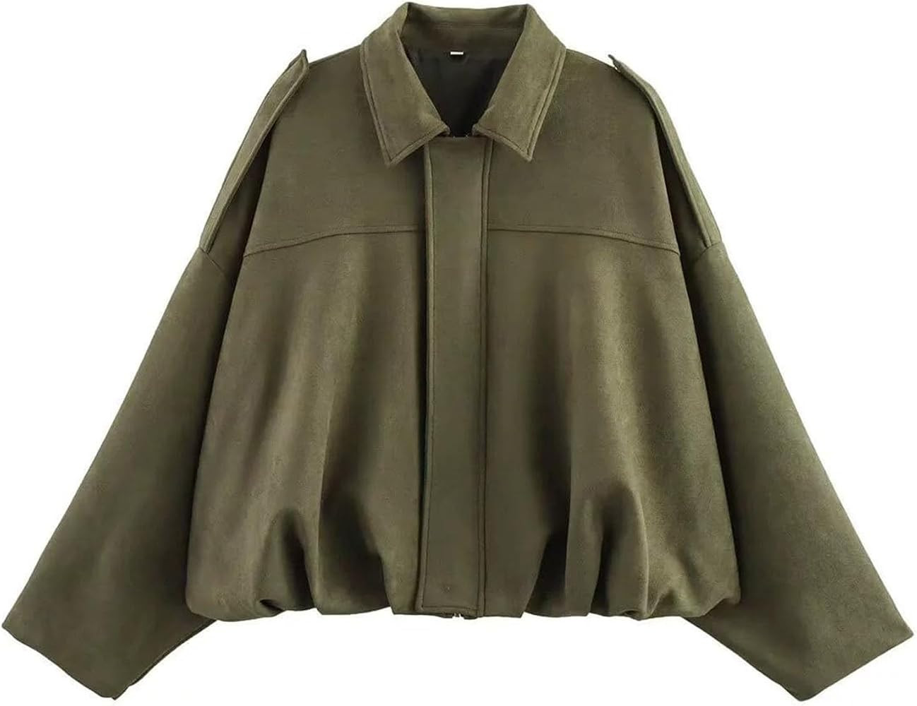 Women's Jackets Faux Suede Casual Lapel Bat Sleeve Womens Coats Fashion Zipper Plush Textured Pil... | Amazon (UK)