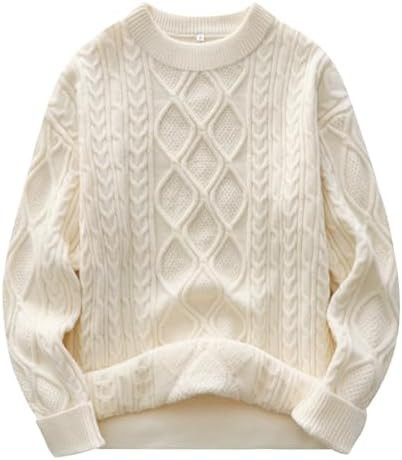 ANRABESS Women Oversized Chunky Cable Knitted Vintage Sweater 2025 Fall Winter Outfits | Amazon (US)