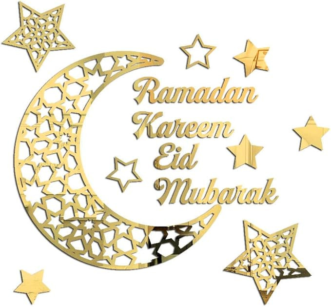 Ramadan Kareem Stickers Decorations Wall Eid Mubarak For Home Eid Al Adha Moon Star Window Decal ... | Amazon (US)