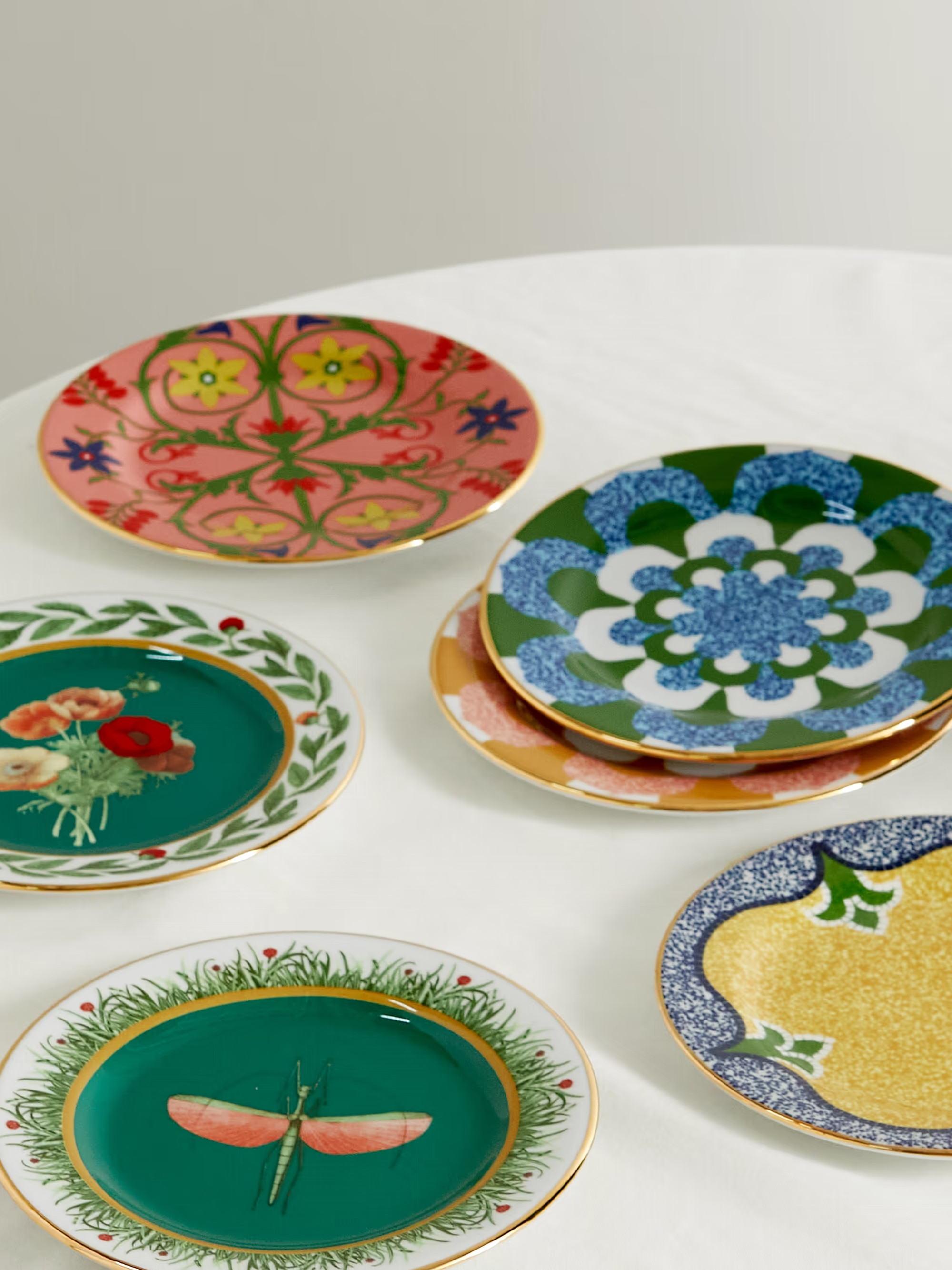 Set of six 20cm gold-plated porcelain dessert plates | NET-A-PORTER (US)
