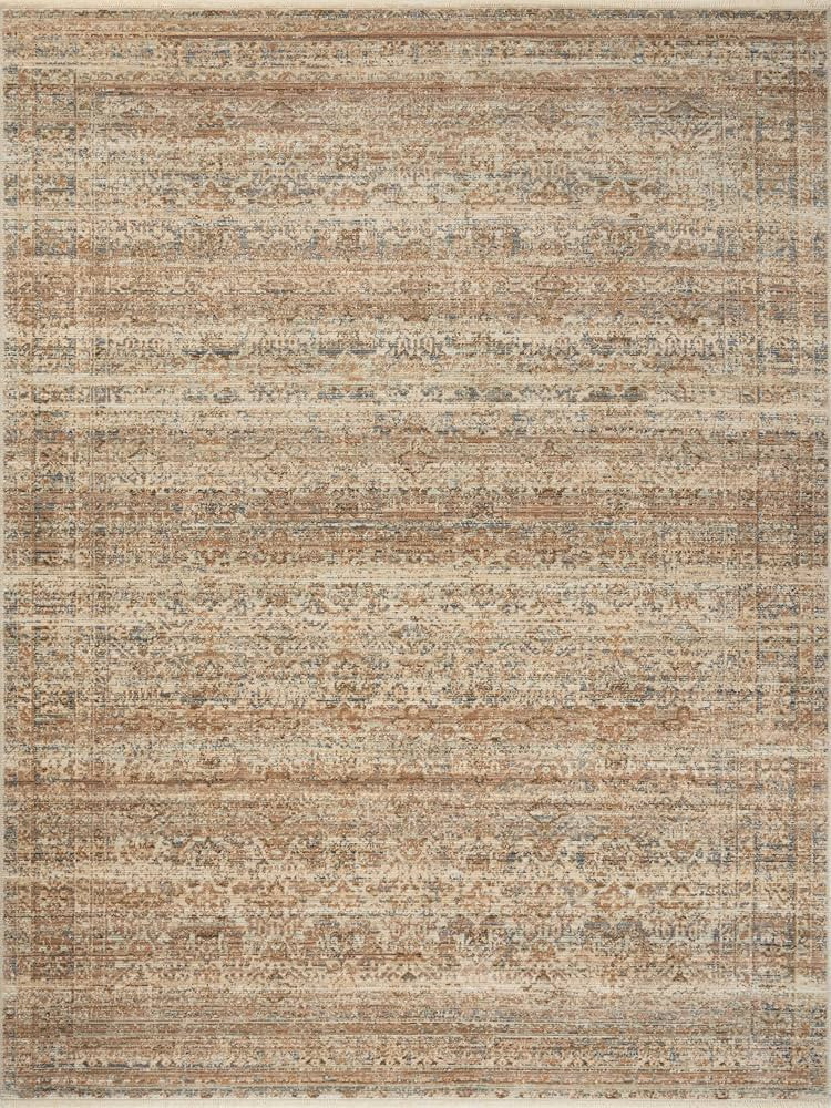 Loloi Amber Lewis Molly Collection MOL-01 Natural/Denim 8'-6" x 12' Low Pile Area Rug | Amazon (US)