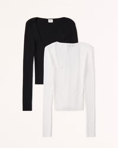 Women's 2-Pack Long-Sleeve Slim Sweater Tops | Women's Tops | Abercrombie.com | Abercrombie & Fitch (US)