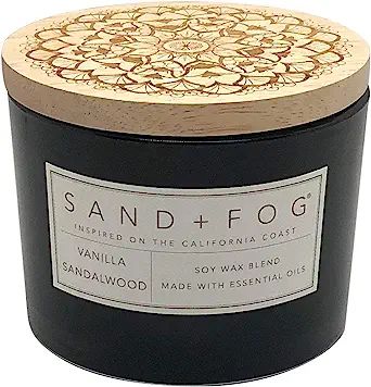 Sand + Fog Scented Candles | Vanilla Sandalwood | Soy Blend | Lead-Free Wicks | 12 oz… | Amazon (US)