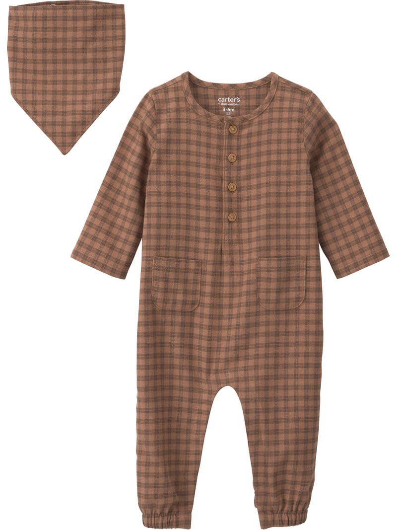 Carter's Child of Mine Baby Boy Jumpsuit and Bandana, 2-Piece, Sizes 0/3-24 Months | Walmart (US)