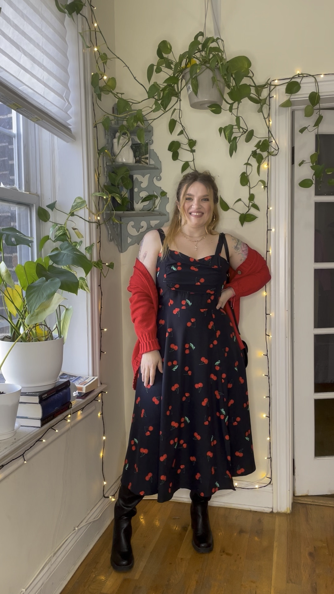 Midsize curvy holiday outfit 
Wearing Large 
Everything is from Amazon 

#LTKMidsize #LTKHoliday #LTKWatchNow