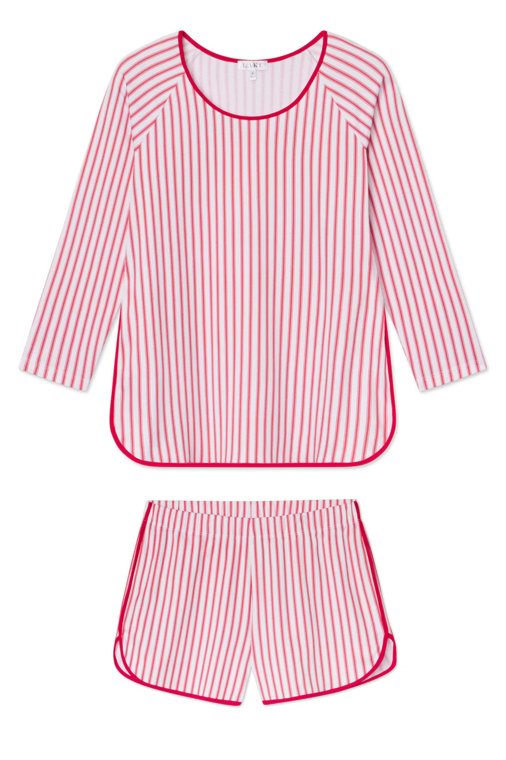 Pima Long-Short Set in Classic Red Ticking Stripe | Lake Pajamas