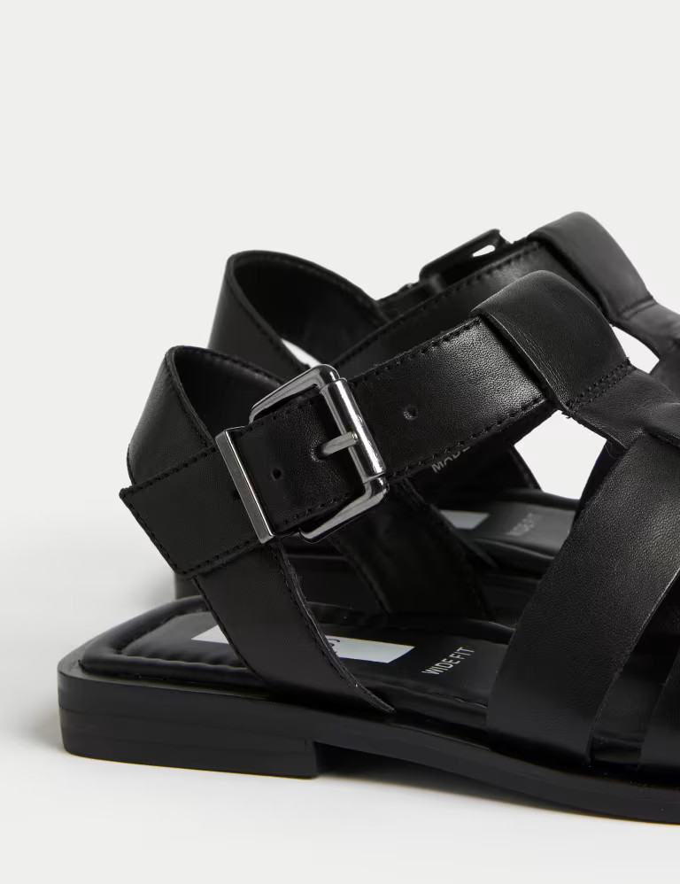 Wide Fit Leather Strappy Sandals | Marks & Spencer (UK)