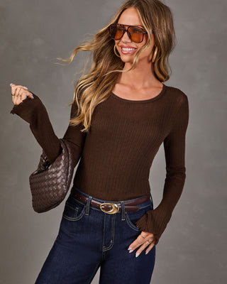 Kye Knit Long Sleeve Top Brown / M | VICI