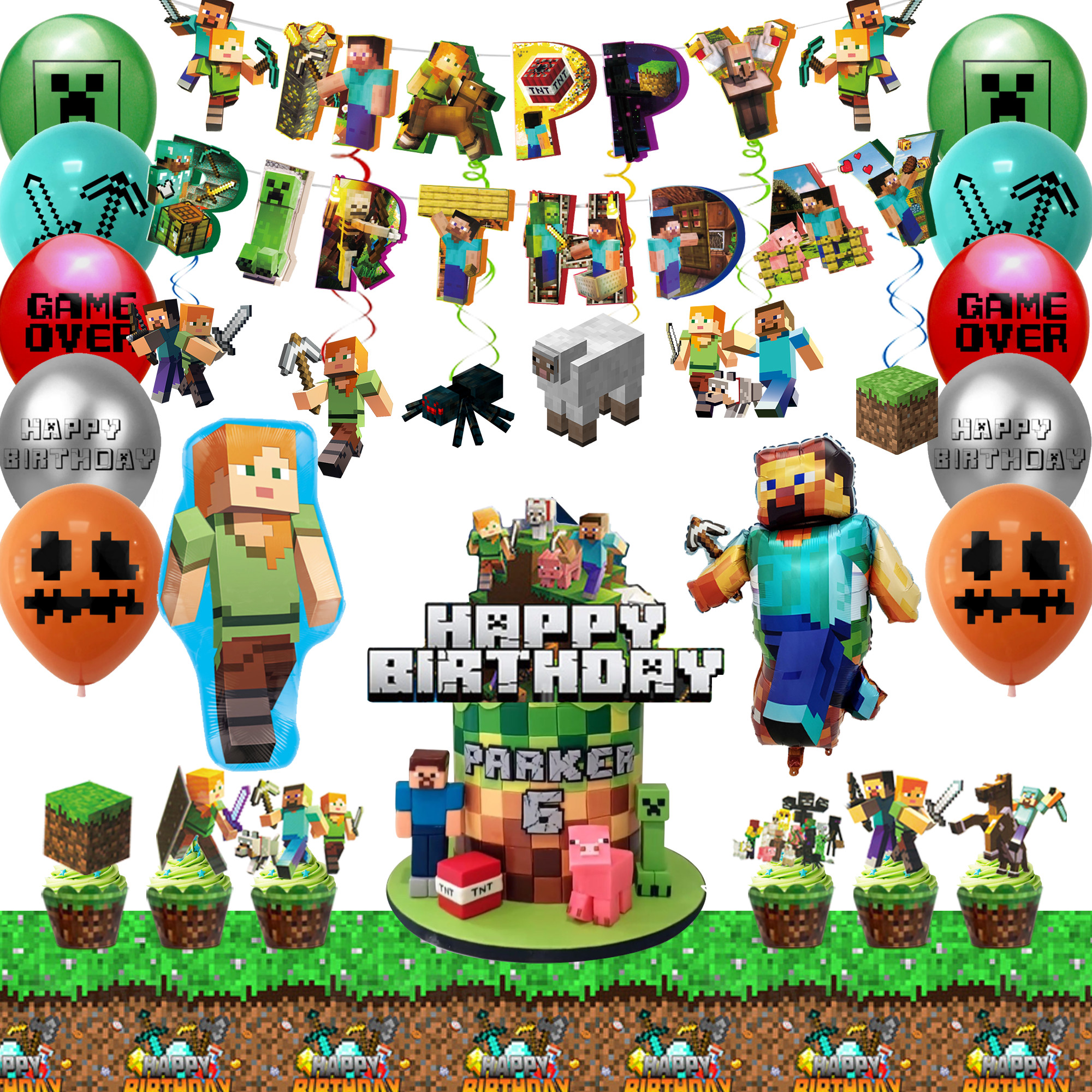 Minecraft Birthday Party Supplies, Minecraft Party Decorations Set - Minecraft Birthday Decoratio... | Walmart (US)