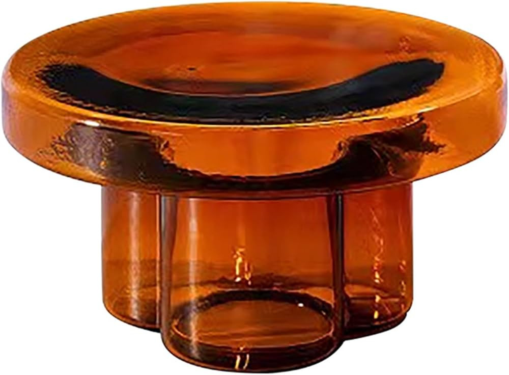 Coffee Table, Round Glass Side Table for Living Room, Modern Small End Table with Tempered Glass ... | Amazon (US)