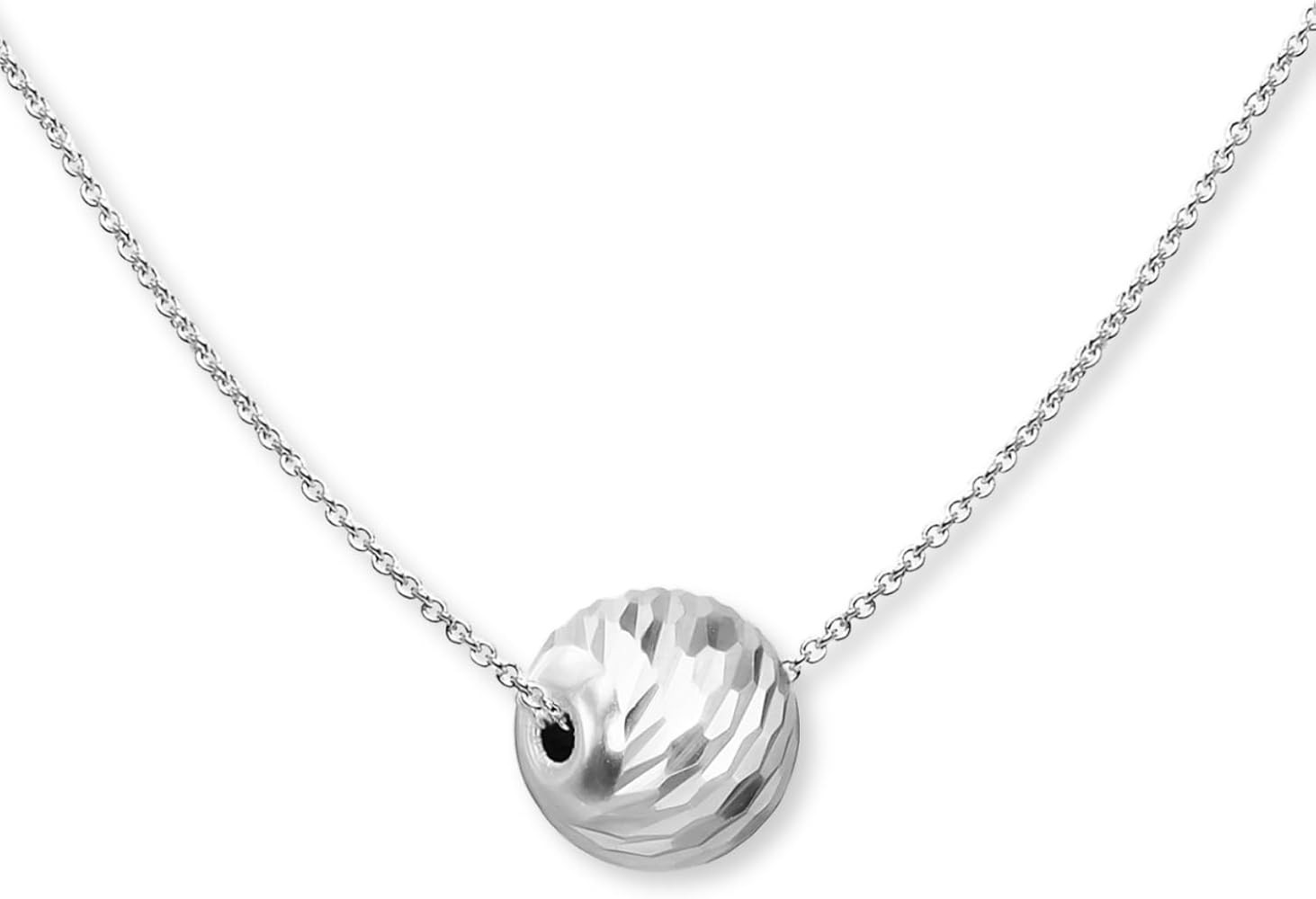 Necklaces for Women, Bead Necklace, 10mm Diamond-Cut Sliding Ball Bead, Gold Necklace - Rose Gold... | Amazon (US)