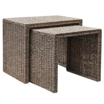 Bee & Willow 2-Piece Seagrass Nesting Tables | Bed Bath & Beyond