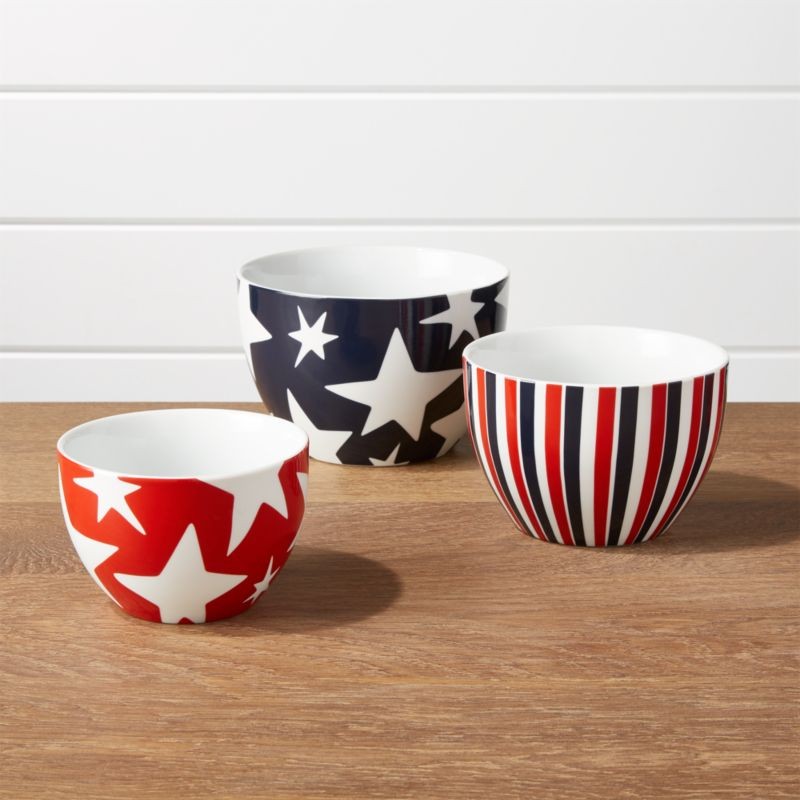 4th of July Nesting Bowls, Set of 3 | Crate & Barrel