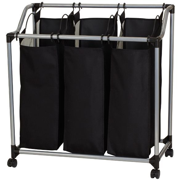 Household Essentials 3 Bag Sorter with Vented Bags Black | Target