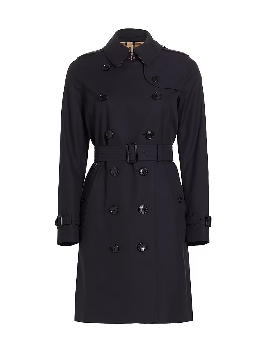 Women's Kensington Belted Double-Breasted Trench Coat - Midnight - Size 0 | Saks Fifth Avenue